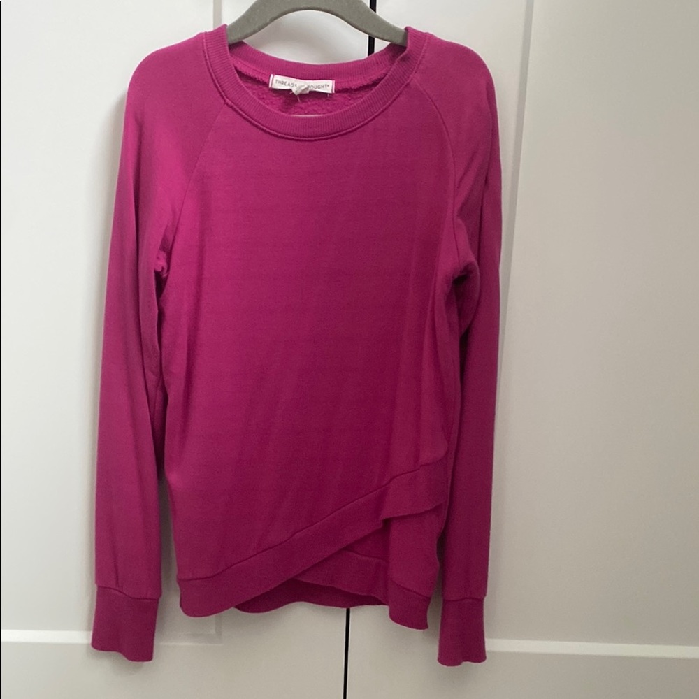 Athleta Pink Asymmetrical Long Sleeve crewneck girls 6